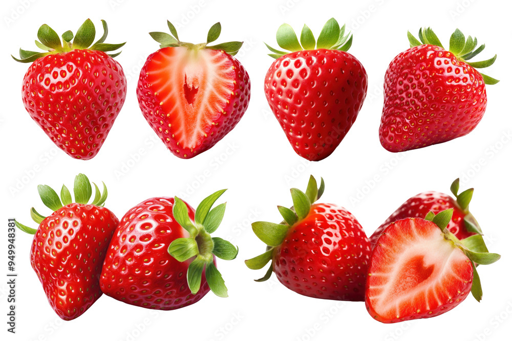 PNG strawberry design element set, transparent background PNG strawberry design element set, transparent background