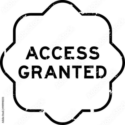 Grunge black access granted word rubber seal stamp on white background