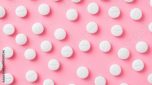 White capsules on pink background,Medicines to combat the epidemic and viruses,tablet grid,Drug, tablet, pills,Global healthcare concept. Antibiotics drug resistance,Pharmaceutical industry.