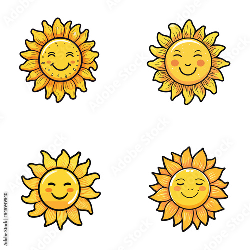 Happy sun clipart design illustration