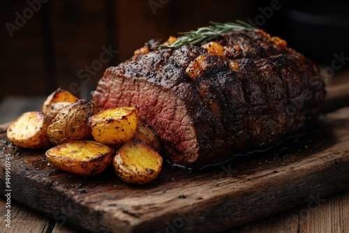 Roasted Beef with Rosemary and Potatoes photo