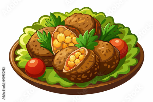 Falafel Illustration Vector - Perfect for Culinary and Recipe Projects