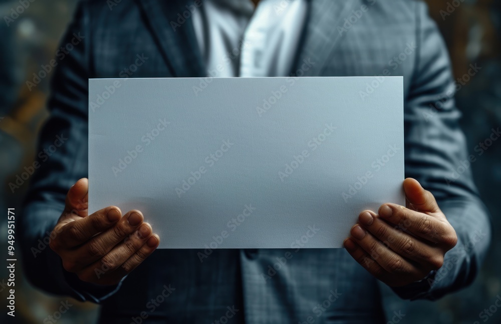 Man Holding a Blank White Sign Man Holding a Blank White Sign