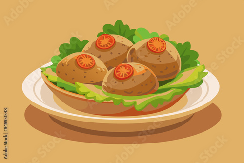 Falafel Illustration Vector - Perfect for Culinary and Recipe Projects