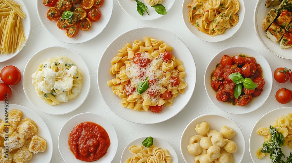 Italian Pasta Dishes with Cherry Tomatoes and Basil Italian Pasta Dishes with Cherry Tomatoes and Basil