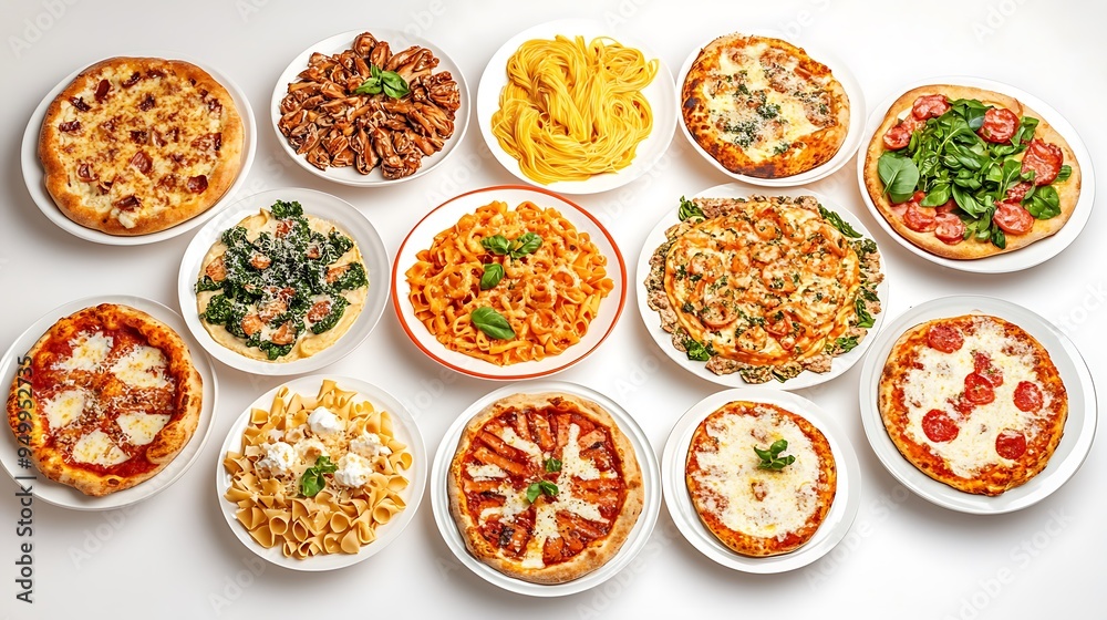 Delicious Italian Food Assortment Pizza Pasta and More Delicious Italian Food Assortment Pizza Pasta and More