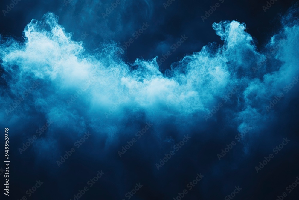 Abstract Blue Smoke in Dark Background