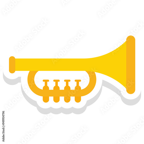 Saxophone sticker vector icon in isolated background 