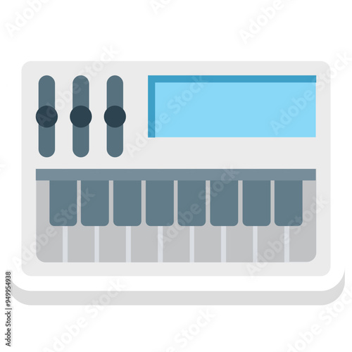 фотографія Piano sticker vector icon in isolated background