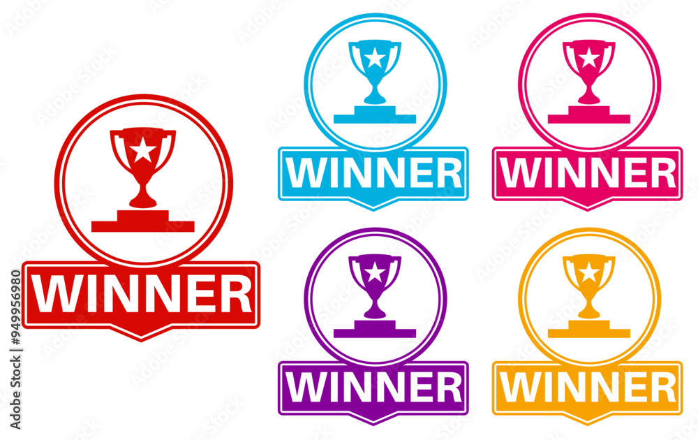 set vector banner winner icon. Award prize symbol design template vector illustration set vector banner winner icon. Award prize symbol design template vector illustration