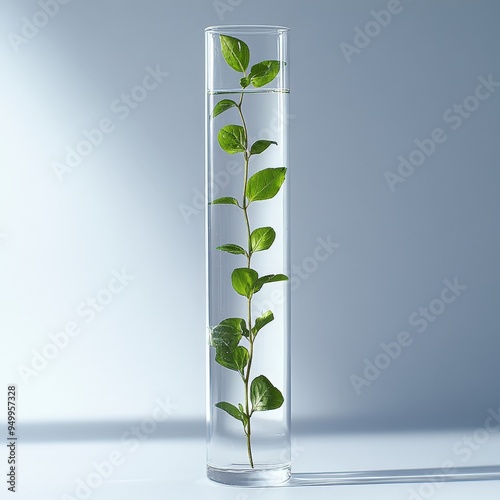 Siberian Plant in a Test Tube with Minimalist Background