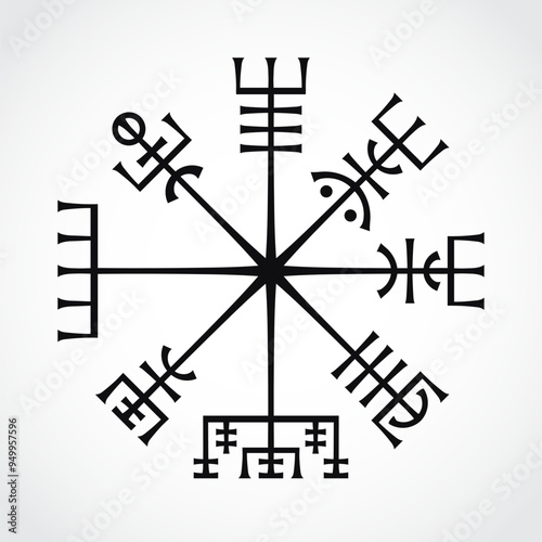 vegvisir traditional runic viking symbol ornament