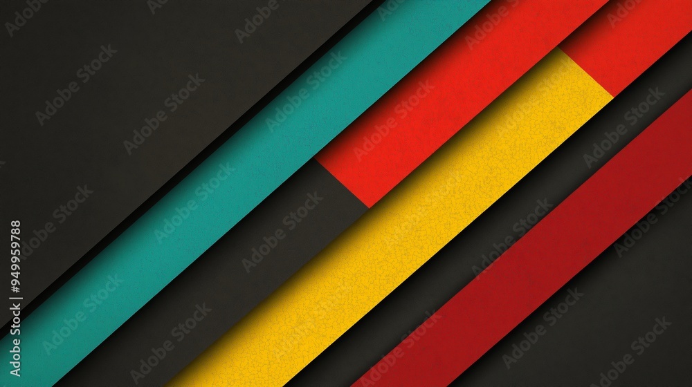 A black and yellow striped background with a red stripe. The stripes are of different colors and are arranged in a way that creates a sense of depth and movement. Scene is dynamic and energetic A black and yellow striped background with a red stripe. The stripes are of different colors and are arranged in a way that creates a sense of depth and movement. Scene is dynamic and energetic