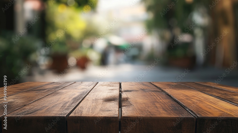 Wooden Tabletop with Blurred Background Wooden Tabletop with Blurred Background