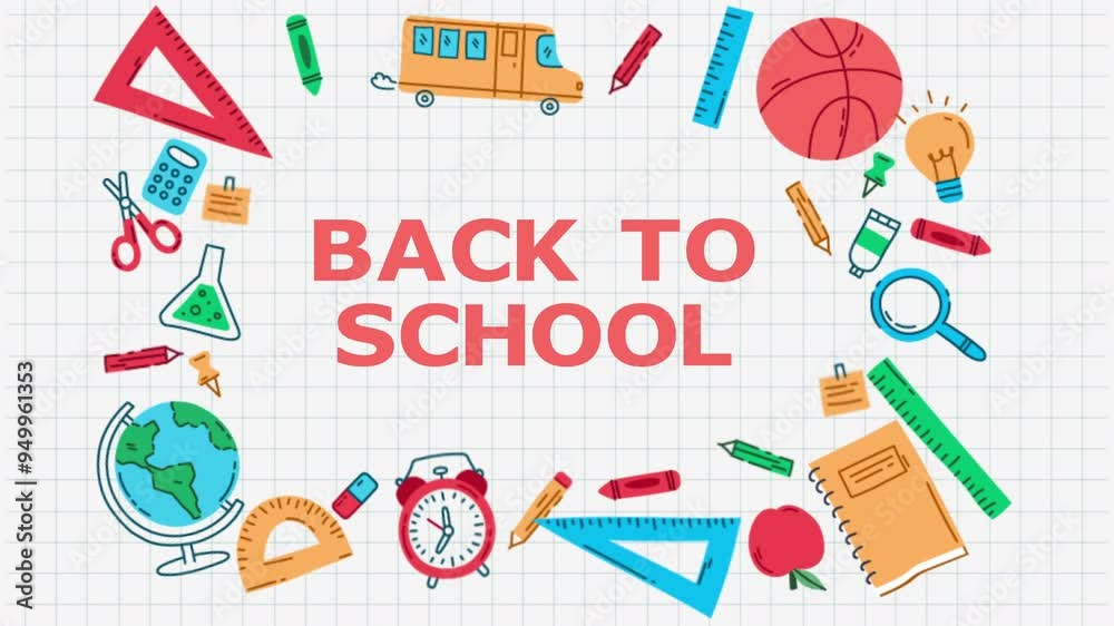 Back To School Background 2D Cartoon Animation Back To School Background 2D Cartoon Animation