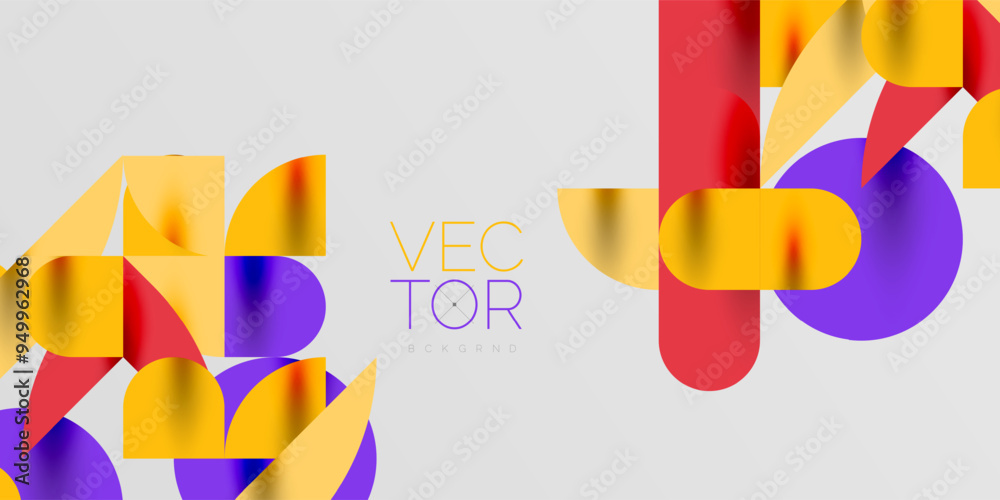 Circles, semi circles, squares and round shapes mosaic techno art. Vector Illustration For Wallpaper, Banner, Background, Card, Book Illustration, landing page Circles, semi circles, squares and round shapes mosaic techno art. Vector Illustration For Wallpaper, Banner, Background, Card, Book Illustration, landing page