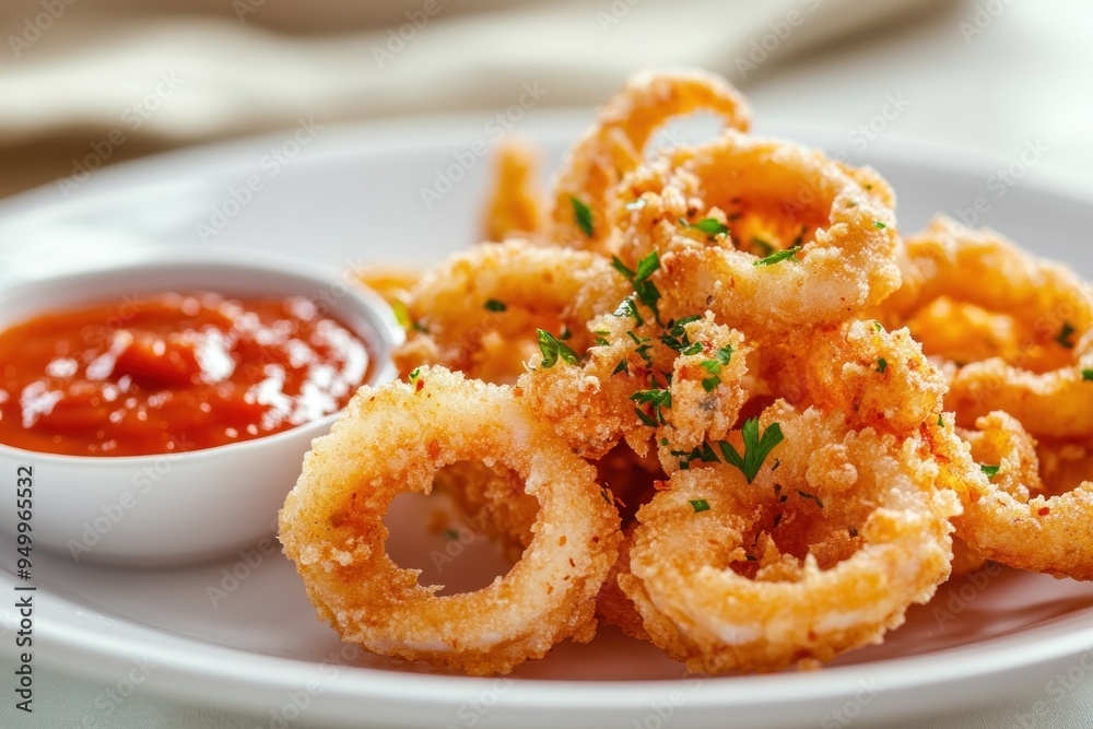 Crispy Fried Calamari with Marinara Sauce Crispy Fried Calamari with Marinara Sauce