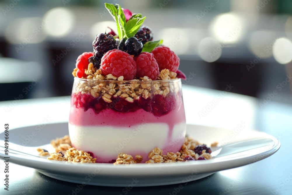 Delicious Parfait with Berries and Granola Delicious Parfait with Berries and Granola