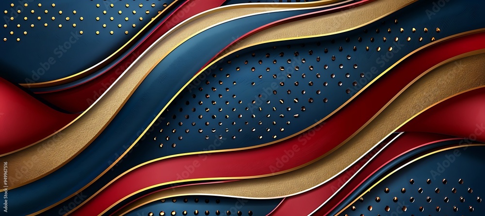 Golden, Blue, and Red Waves Golden, Blue, and Red Waves