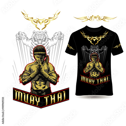 Muay Thai Fighter  T-shirt Design