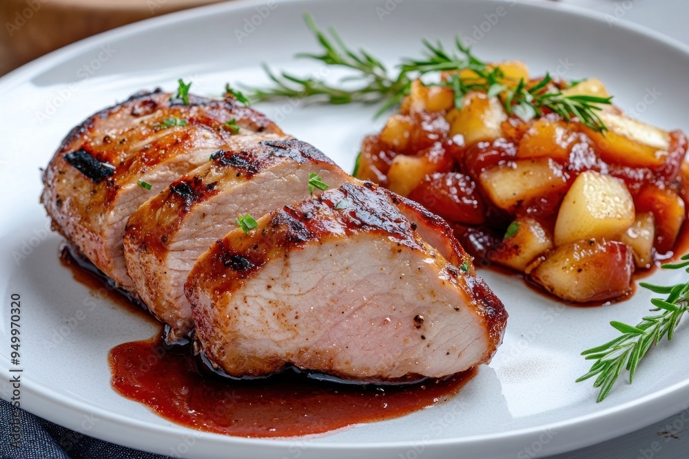 Grilled Pork Tenderloin with Apple Chutney Grilled Pork Tenderloin with Apple Chutney
