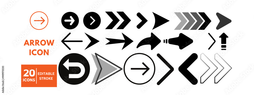 20 Arrow Icons Editable Stroke Vector, Customizable Arrow Symbols, Vector Icons for Design, Arrow Graphics, Editable Stroke Icons for Creative Projects 20 Arrow Icons Editable Stroke Vector, Customizable Arrow Symbols, Vector Icons for Design, Arrow Graphics, Editable Stroke Icons for Creative Projects