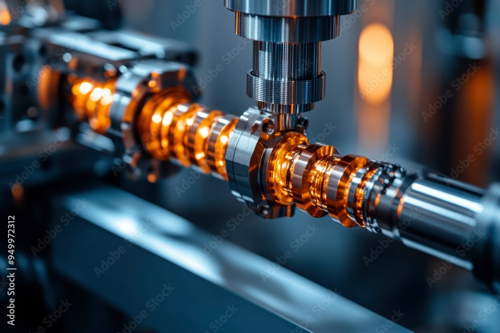 Close-up of a Metal Part Being Machined by a CNC Machine Close-up of a Metal Part Being Machined by a CNC Machine