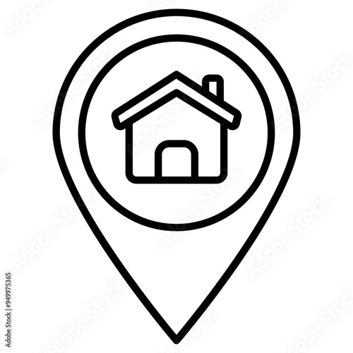 Property location line icon