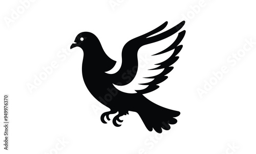 Pigeon Peace dove, graffiti-style pigeons,  vector illustration