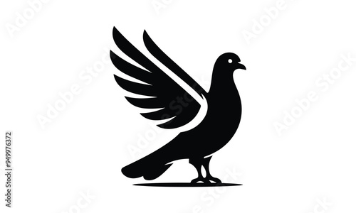 Pigeon Peace dove, graffiti-style pigeons,  vector illustration photo