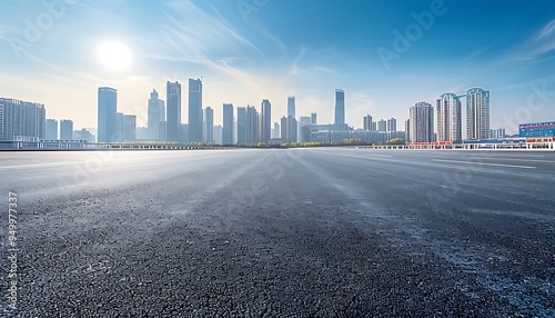 Asphalt road and modern city skyline in Shenzhen,China.