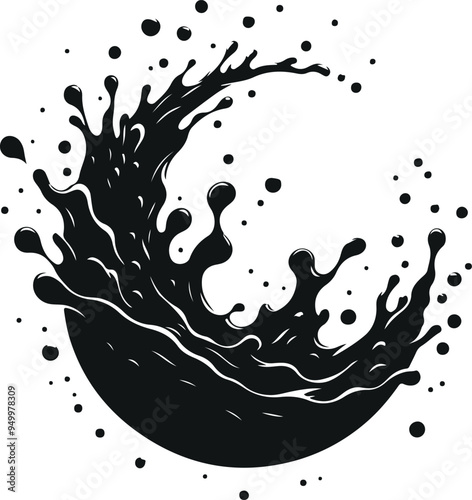 Minimal Water Splash Vector Silhouette