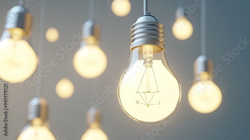A cozy network of glowing light bulbs sharing creative ideas in pastel colors showcasing connection through digital nodes