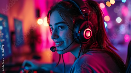 Professional Girl Gamer. ai generated art image