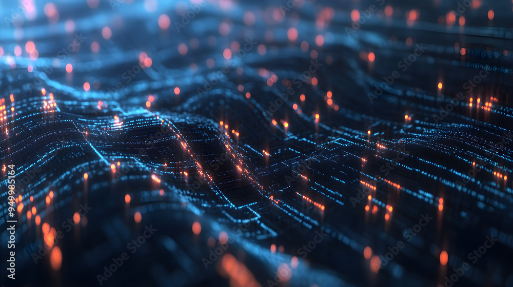An abstract representation of ai algorithms with flowing lines and glowing nodes creating a sense of depth and complexity An abstract representation of ai algorithms with flowing lines and glowing nodes creating a sense of depth and complexity