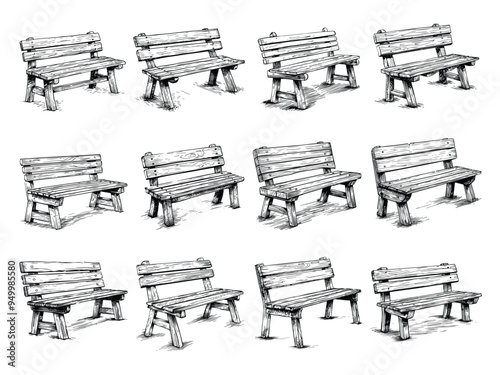 Park bench clipart design illustration