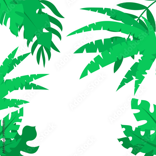 Abstract Plant Border Flat Vector