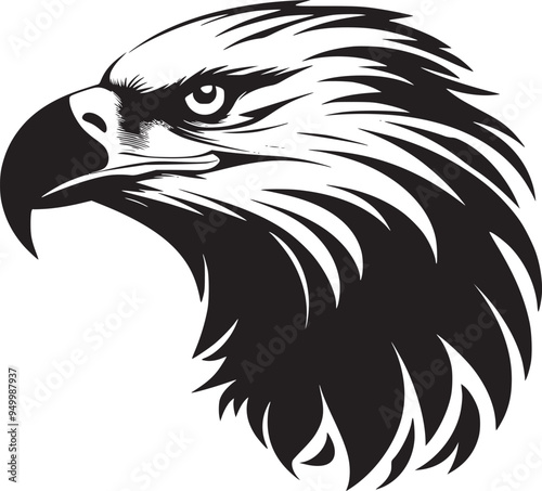 Eagle head Logo vector illustration, Mighty Eagle Majestic Freedom Symbol 