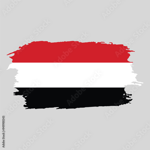 Free Download Brush painted national emblem of Yemen country on white background - GFXLoad