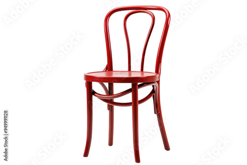 Rustic Bistro Chair with Woven Seat with Isolated on Transparent Background photo