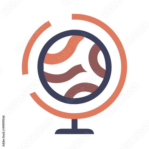 Abstract Globe Logo with Geometric Patterns in Vector Format