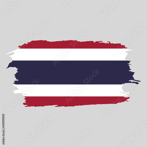Brush painted national emblem of Thailand country on white background