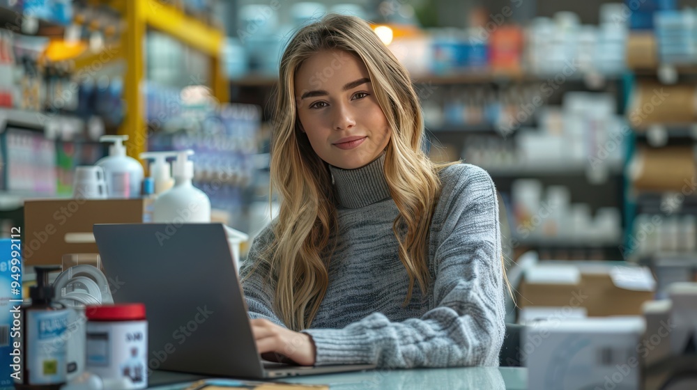 Interactive Live Q&A Session: Young Woman Discussing Small Business Startup Tips at Desk Surrounded by Packaging Materials Interactive Live Q&A Session: Young Woman Discussing Small Business Startup Tips at Desk Surrounded by Packaging Materials