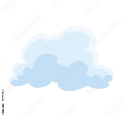 Cloud icon. Abstract white cloudscape icon symbol. Shapes in flat style. Vector cloudy design element