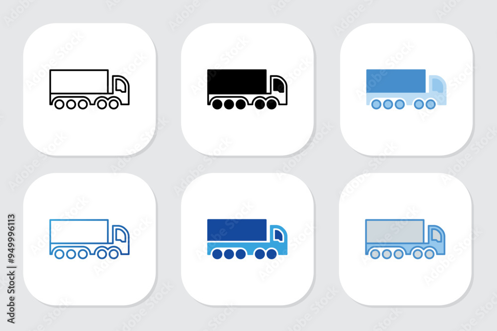 Truck icons with various design styles Truck icons with various design styles