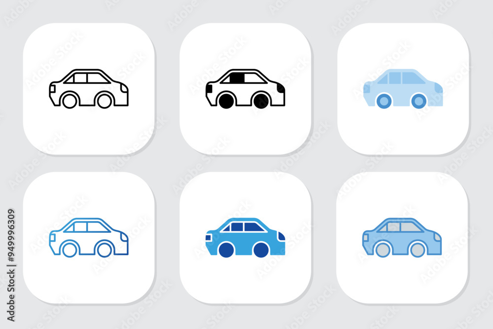 car icons with various design styles car icons with various design styles