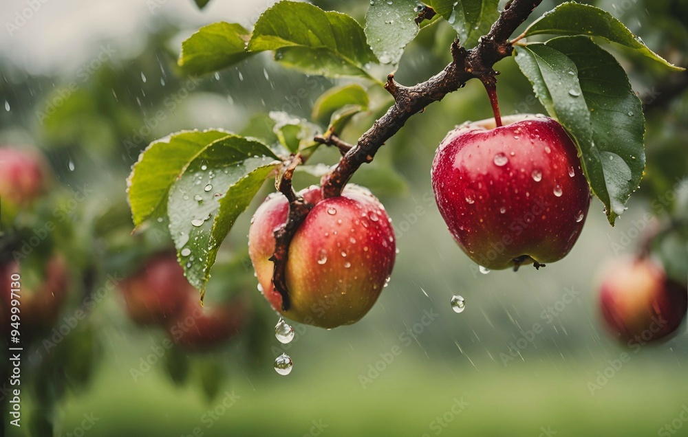 red apples on a branch red apples on a branch