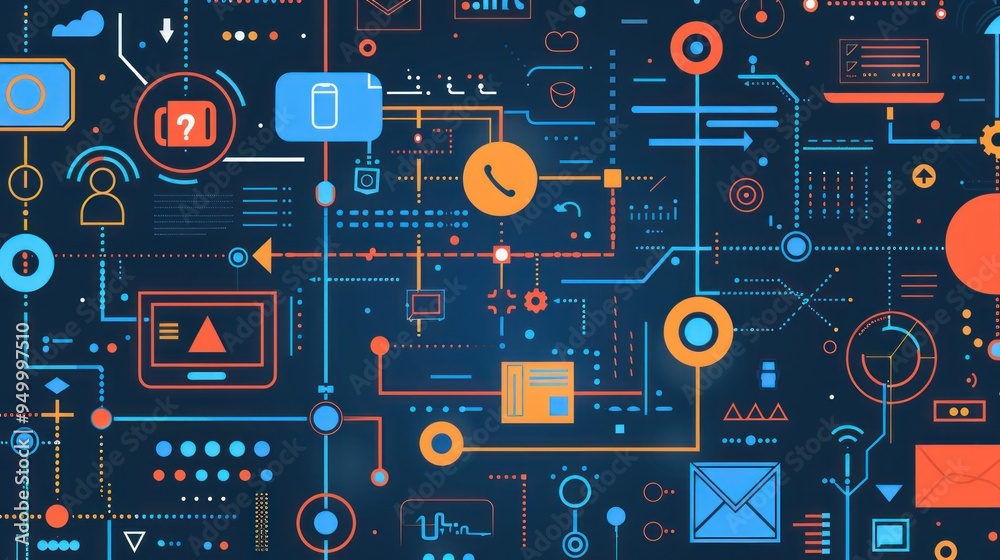 Abstract Technology Background with Geometric Shapes. Abstract Technology Background with Geometric Shapes.