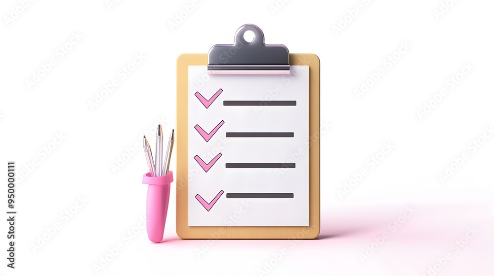3d Clipboard, checklist symbol. Assignment target icon. Project task management and effective time planning tools. 3d rendering. Vector illustration, white background 3d Clipboard, checklist symbol. Assignment target icon. Project task management and effective time planning tools. 3d rendering. Vector illustration, white background