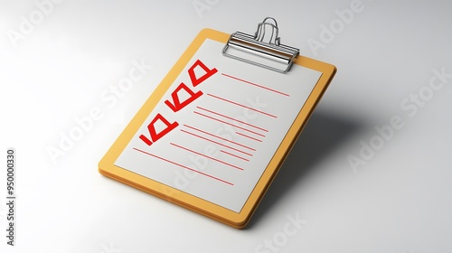 3d Clipboard, checklist symbol. Assignment target icon. Project task management and effective time planning tools. 3d rendering. Vector illustration, white background